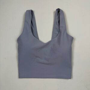 Abercrombie YPB Longline Sports Bra Mauve Grey XS | V-Neck Athletic Crop Top EUC